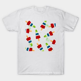 Tri Color Popsicle Pattern T-Shirt